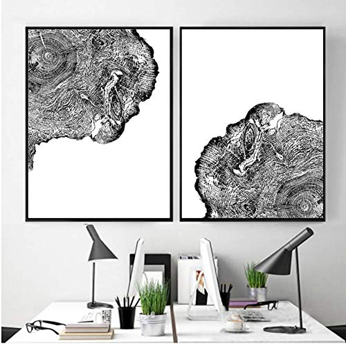 Affiche art abstrait arbre bague toile 50x70cm sans cadre déco maison