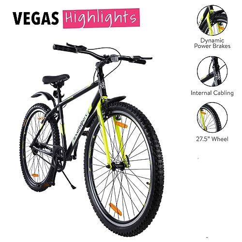 Image of CULTSPORT by Cult Vegas 27.5 inch Black Single Speed City Bike, Cycle /Bicycle with Free Cycling Event & Ride Tracking App (18 Inch Frame, Ideal for 15+ Years)
