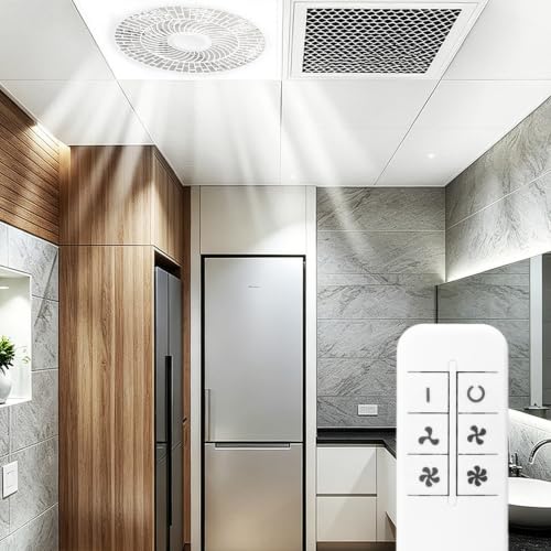 Ventilador de ventilación para techo empotrado con panel cuadrado de 30 cm y control remoto para intercambio de aire en cocina miniatura 4