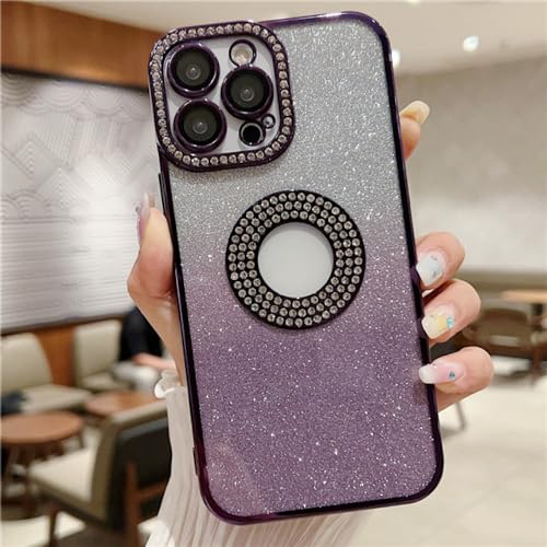 Pour iPhone 15 Pro Max étui de téléphone à cadre en diamant avec housse de protection d'objectif