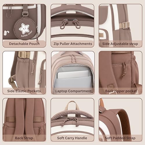 Image of School & College Backpack with Detachable Pouch | 18 Inch Large capacity bag for Girls & Boys Age of 12-16 years | Best for School, Tution, Travel, Camping