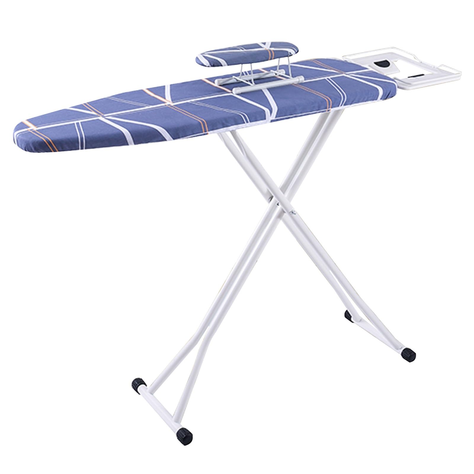 Tabla de Planchar Ajustable de 6 Alturas, Mesa Planchar Plegable con Reposapiés, Soporte para Mangas y Funda de Repuesto(Medium)