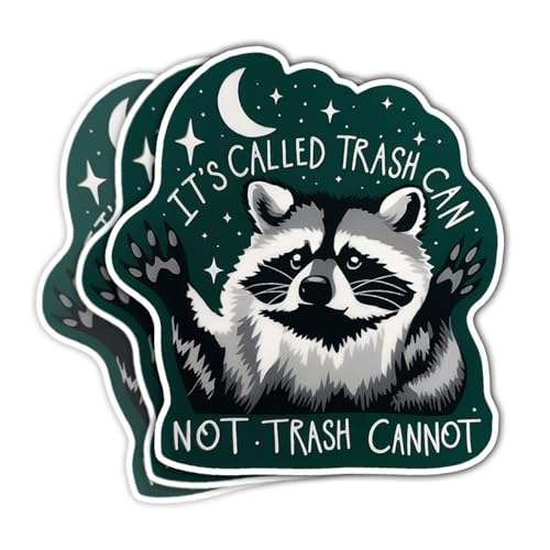 Image of (3PCs) It's Called Trash Can Not Trash Cannot Sticker, Racoon Sticker, Trash Panda Stickers, Humor Motivational Mental Health Vinyl Stickers for Laptop Bottle Phone Car Window Helmet 3 inch (Normal, 3in)