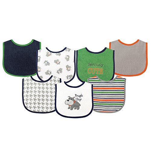 Image of Luvable Friends Baby Cotton Terry Drooler Bibs with PEVA Back, Transportation, One Size