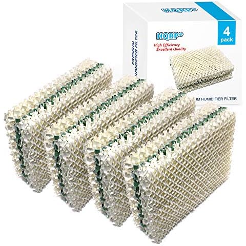 HQRP 4-Pack Wick Filter Replacement for Essick Air AIRCARE HDC12 / HDC-12 compatible with EA1407 / HD1409 Evaporative Humidifier, BestAir ES12 Cover