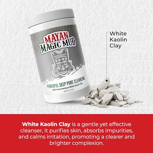 Mayan Magic Mud Powerful Deep Pore Cleansing White Kaolin Clay - Natural Face Mask Peel For Men And Women - USA Made Full Facial Skin Care - Spa Level Beauty Products That Cleanse Skin - 16 Oz - Image 4