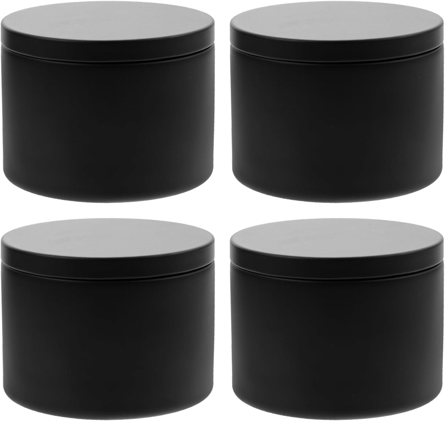 4pcs 8 Ounce Black Tinplate Candle Containers for DIY Soy Wax Candles, Multi-purpose Storage Jars with Sealed Lids to Keep Contents Dry, Retro Simple Design