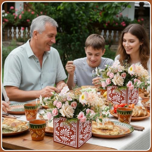 Chivertion 6 Pcs Platos De Barro Mexican Flower Boxes Mexicanos Cielito Lindo Party Centerpiece Decoration Mexican Paper Gift Boxes Flower Vase Terracotta Clay Pottery for Cinco De Mayo Table Party by Chivertion - Image 7