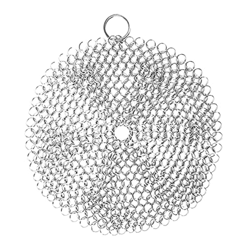 鋳鉄クリーナー ステンレススクラバー ? チェーンメール設計で傷つけにくく鍋やグリドルも簡単清掃 (15.2*15.2CM)