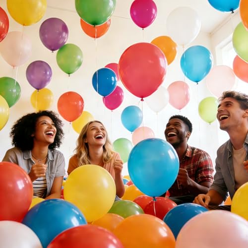 Image of 1600 Pcs 12 Inch Rainbow Bulk Balloons Assorted Colors Latex Multicolor Balloon 12 Color for Birthday Wedding Baby Shower Anniversaries Store Party Decorations