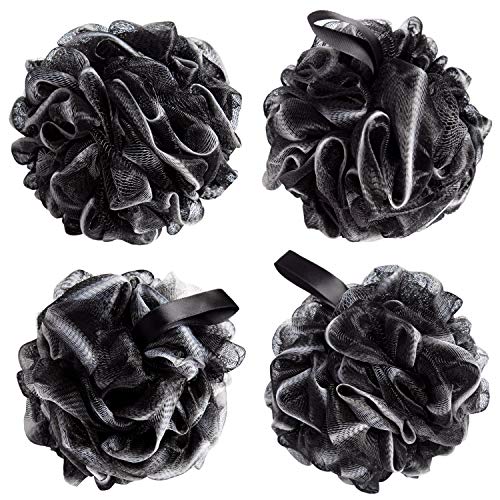 Easymoo Bath Shower Sponge Loofahs Balls for Body Wash Bathroom Men Women Set of 4 Pack