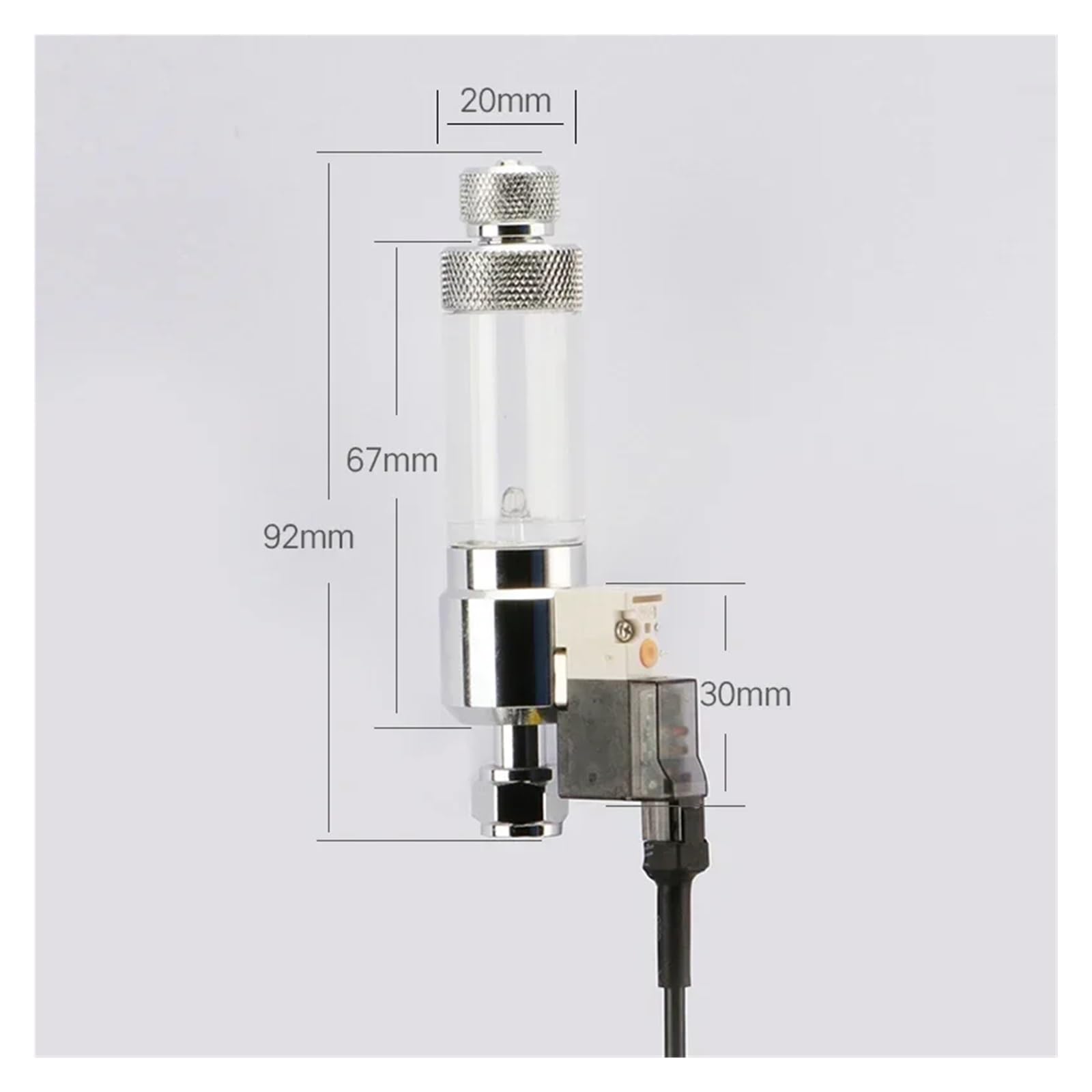 Contador de Burbujas CO2 for Acuario con válvula solenoide, Dispositivo medición dióxido Carbono sin Retorno, Sistema Control reacción(Quick Twist Version)