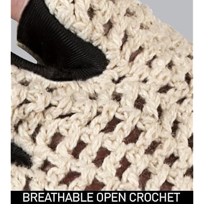 AERO|TECH|DESIGNS | Crochet Cycling Gloves | Extra Thick Gel Padded Palms | Natural Leather and Cotton