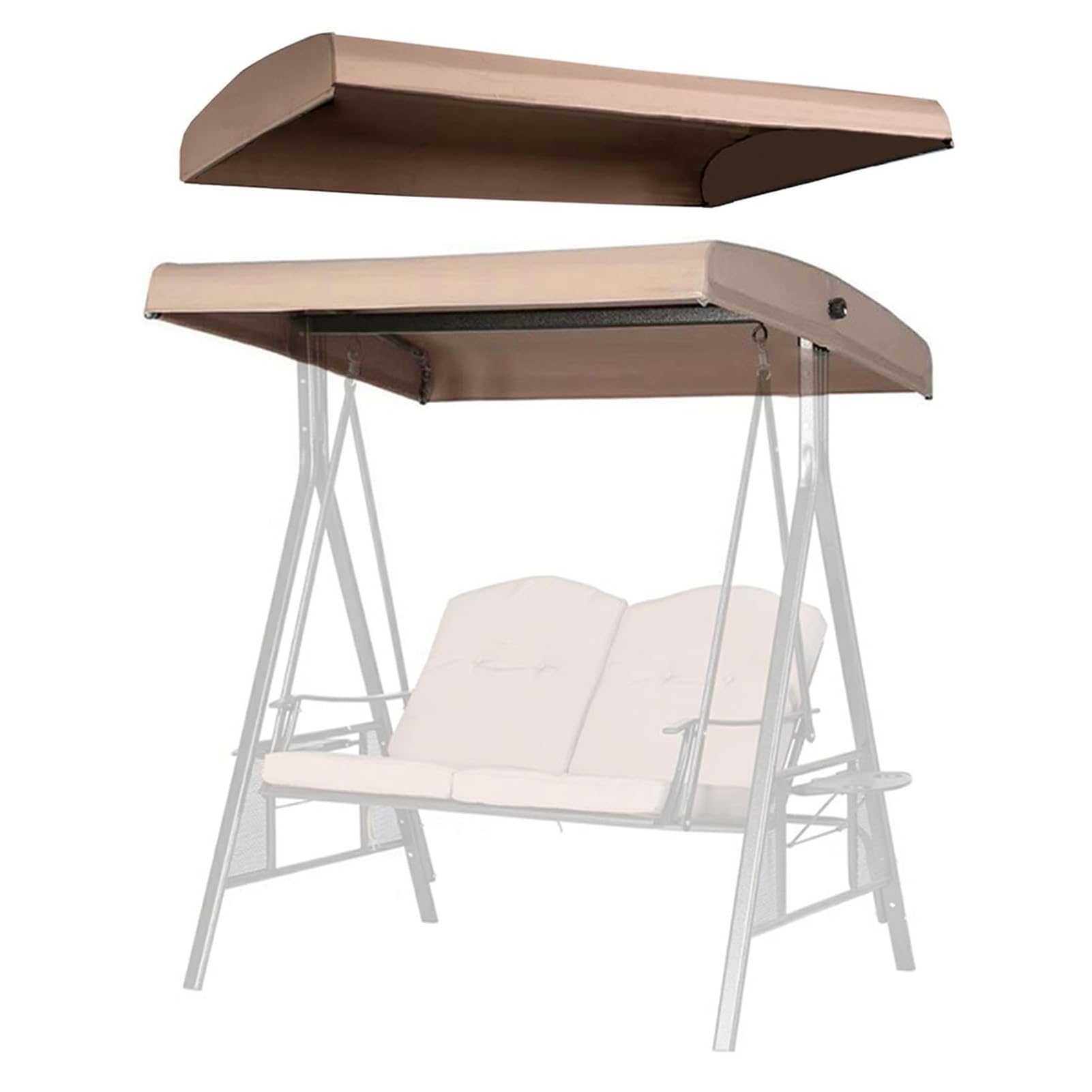 Baldacchino di Ricambio per Dondolo da 2-3 posti,Copertura Impermeabile per Amaca da Esterno,Protezione Solare,Copertura per Patio per Cortile Parco Balcone,2 Seater:158x118cm/62x46.4in