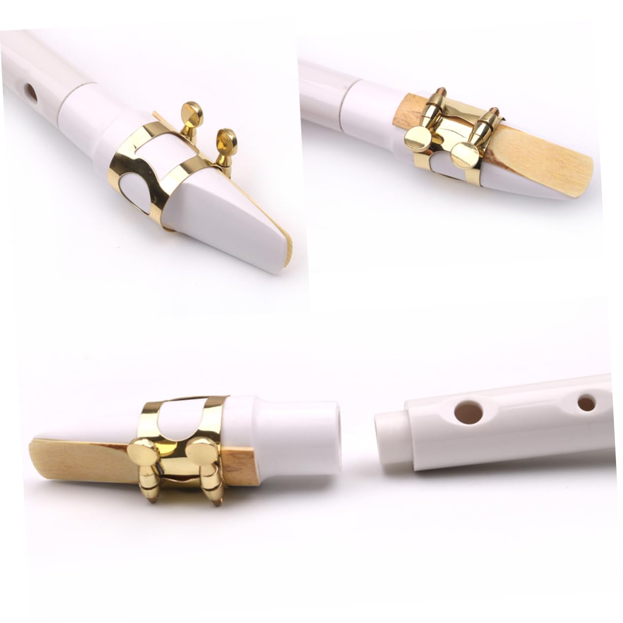 Taschensaxophon 8-loch Kleiner Saxophon aus Kunststoff Tragbares Weißes Holzblasinstrument Handgefertigt Kleines Tasche Saxophon für Anfänger und Unterwegs
