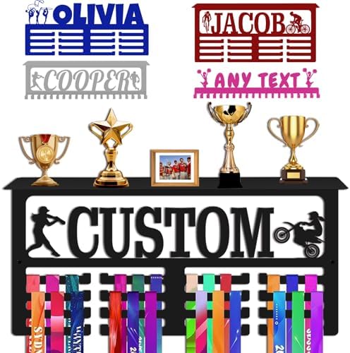 Soporte Medallas Personalizado Medallero con Nombre Logo Personal...