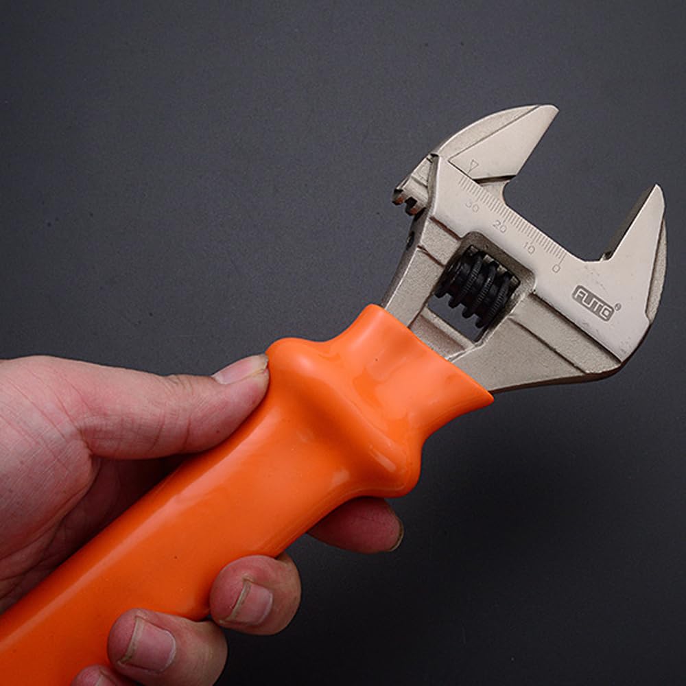 SEIWEI Juego de llaves ajustables de acero al cromo vanadio, herramienta de fontanería de mandíbula de 150-300 mm de ancho para fontaneros, agarre suave, ideal para baño/cocina