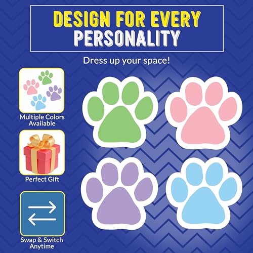 Image of Magnet Me Up Light Green Paw Print Car Magnet - 5 inchx5 inch Heavy-Duty Weatherproof Vinyl, Magnetic Decal, Pet Lover Gift, Animal Rescue Support, Car, Fridge, Locker Decoration, Made in USA | Heavy duty magnetic decal for car, truck, SUV or fridge, full color UV printed