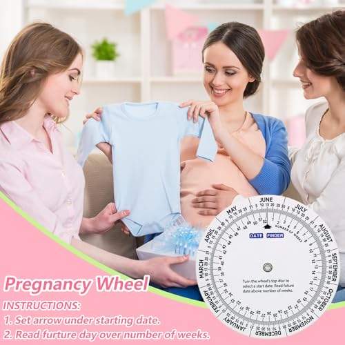 Image of 2 PCS Pregnancy Wheel, Due Date Calculator for Pregnant Patients,Pregnancy Wheel Badge Card for OB /GYN, Doctors, Midwives,Nurses and Patients