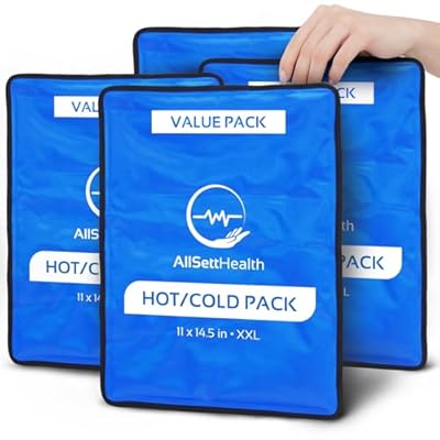 4 Pack XXL Reusable Hot and Cold Gel Ice Packs for Injuries | Cold Compress, Ice Pack, Gel Ice Packs, Cold Pack, ice Pack, Cold Packs for Injuries | 11x14.5 in