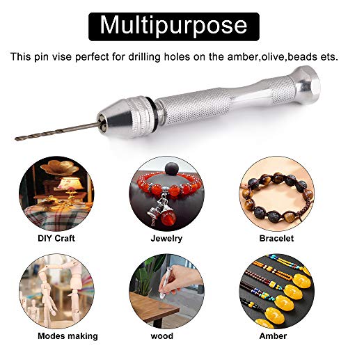 image for FunPa 11Pieces Pin Vise Hand Drills Bits Set Micro Mini Twist Drill Bi