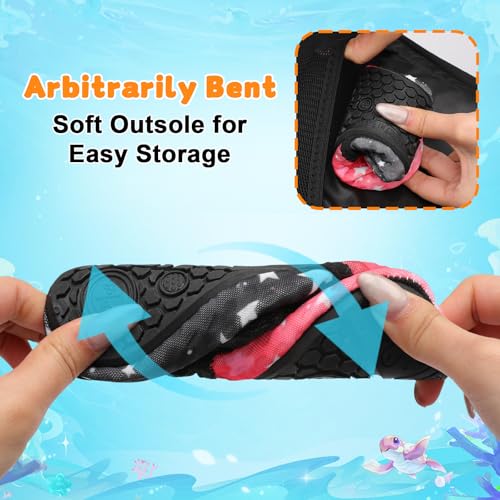 Image of LeIsfIt Kids Water Shoes Girls Boys Quick Dry Aqua Socks Breathable Swim Shoes Non-Slip Barefoot Socks for Beach Surf