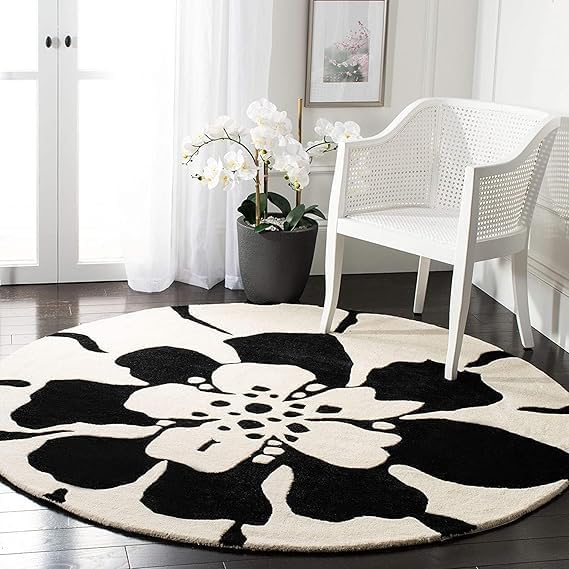 Image of Handmade Pure Woollen Carpet Collection for Hall with 1.0 inch inch Thickness 4 X 4 Feet - Round DGR11
