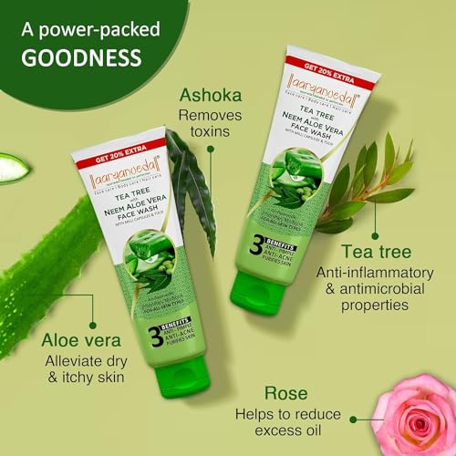 Image of Aryanveda Tea Tree Face Wash With Neem & Aloe Vera Extracts, 120 Gm (Pack Of 2) (Tea Tree Face Wash + Whitofair Face Wash)