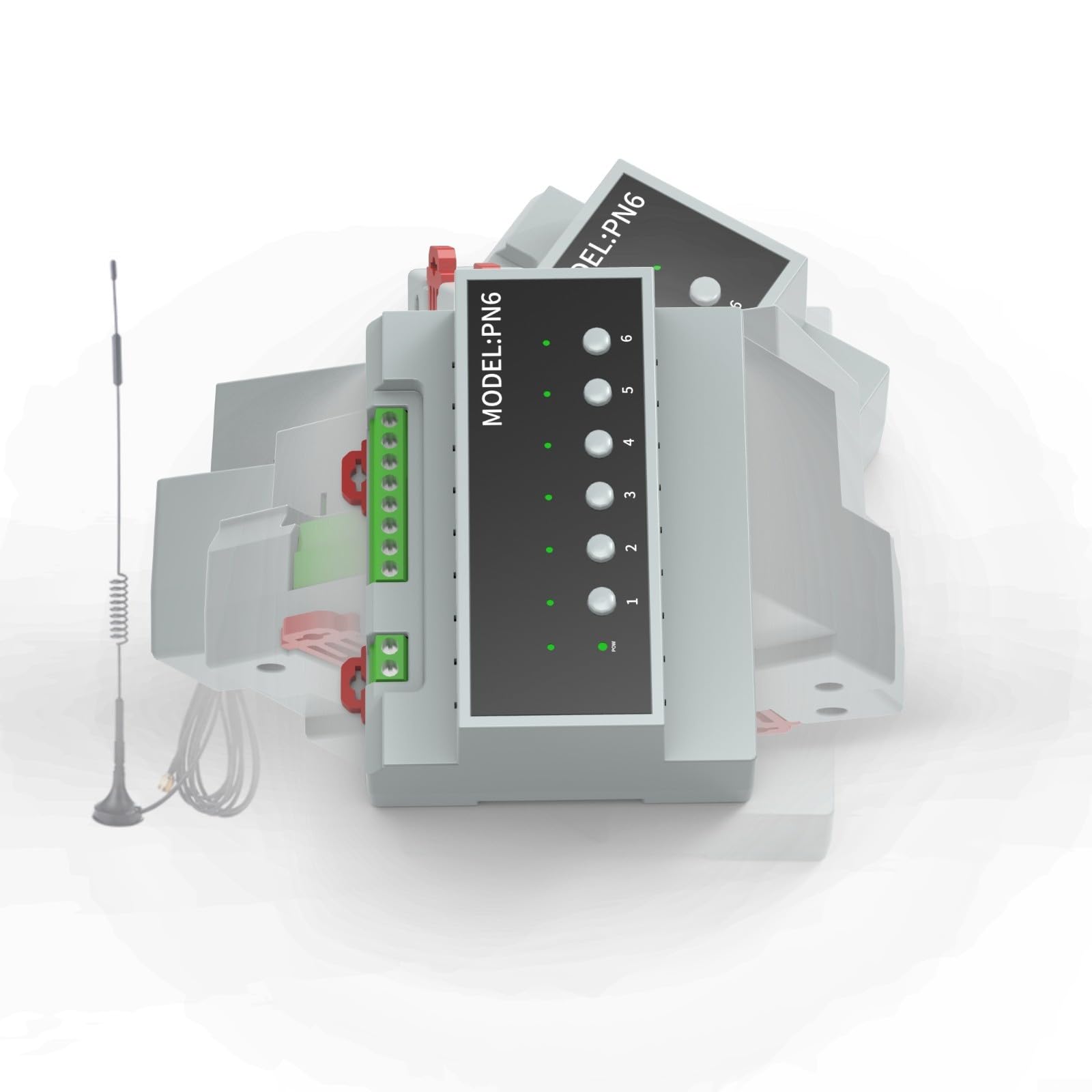 Modulo interruttore relè intelligente a 6 canali 16A WiFi e per ZIGBEE compatibile con TUYA Smart App Indicatori LED Controllo manuale interruzione di corrente Modalità memoria grigio (antenna