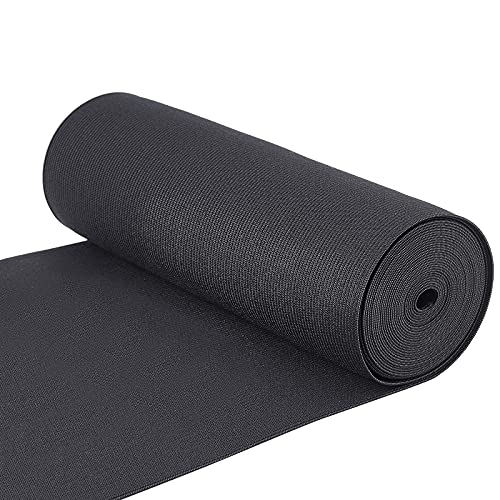 BENECREAT 7.8 Inch x 4.35 Yard Black Elastic Band Flat Stretch Strap Fabric Band for Sewing and DIY Crafting