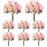 Geosar 8 Bundles Artificial Peonies Flowers Fake...