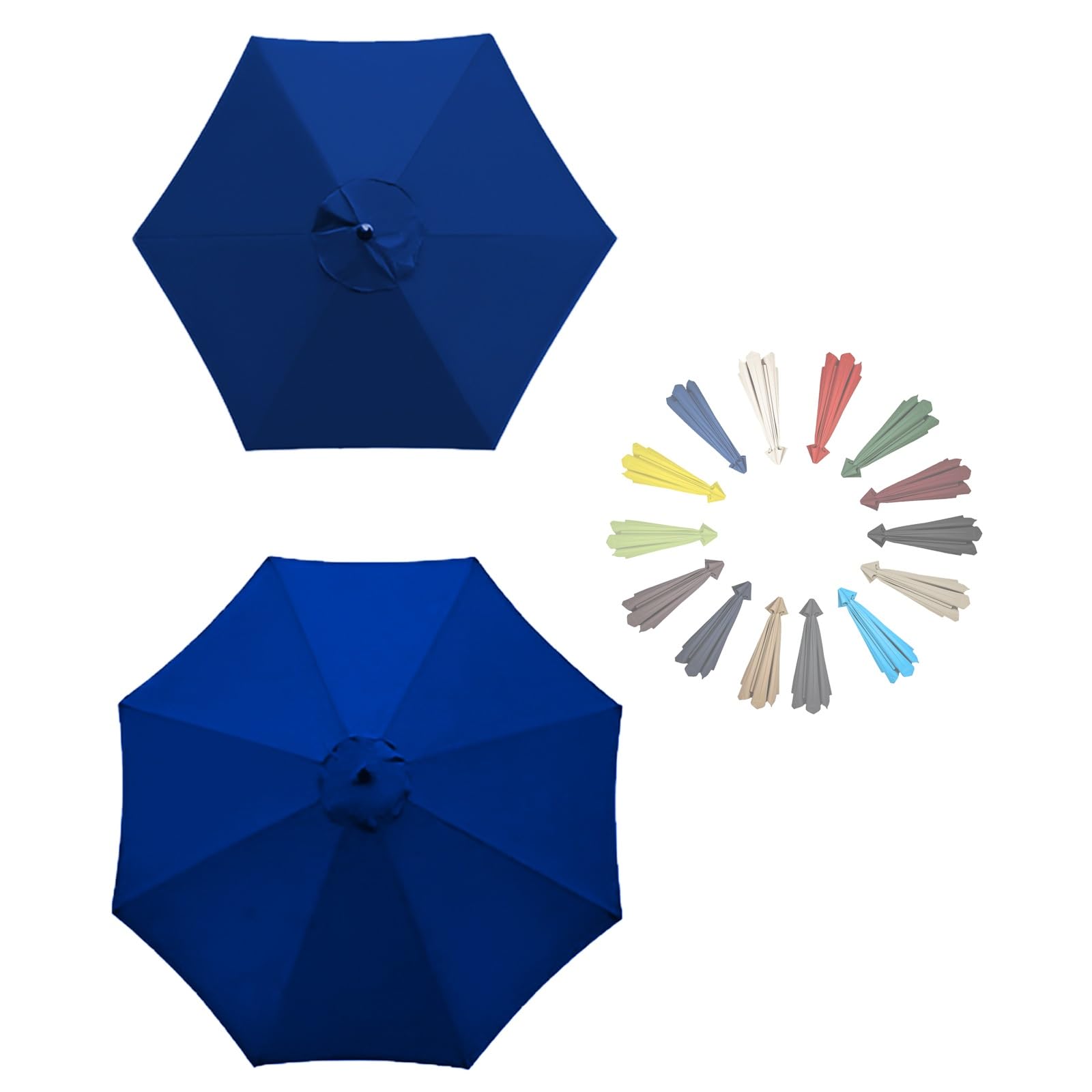 GZDXBF Replacement Canopy Top, Replacement Parasol Fabric Cover Anti-Ultraviolet Replacement Parasol Cover(Royal,8 RIBS: 250CM/8.2FT)