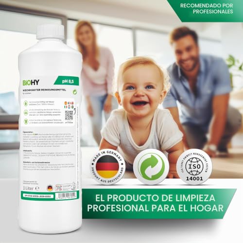 Miniatura 5 de Biohy Detergente Robot De Limpieza 1 Botella De 1 Litro Limpiador Para Los Suelos De Madera Parquet Y Laminado Concentrado Con Fragancia Fresca Brillo Sin Rayas Vegano Wischroboter Holz