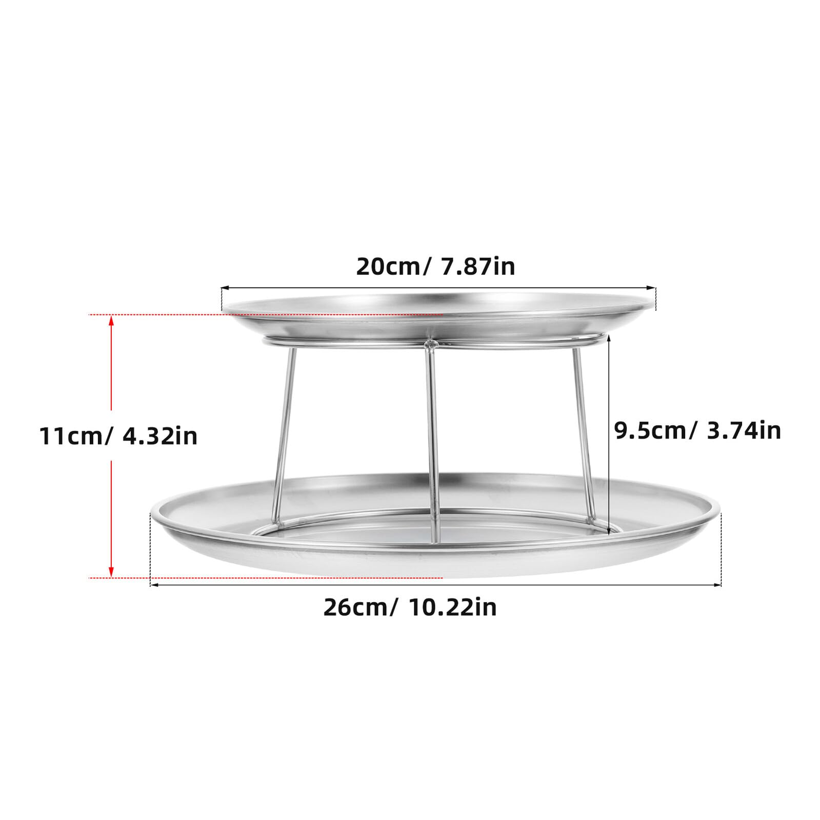 Set da Esposizione per Tavolo da Dessert in Acciaio Inox 2 Livelli Vassoio da Portata per Antipasti e Cupcake Supporto Rustico per Feste di Matrimonio e Buffet