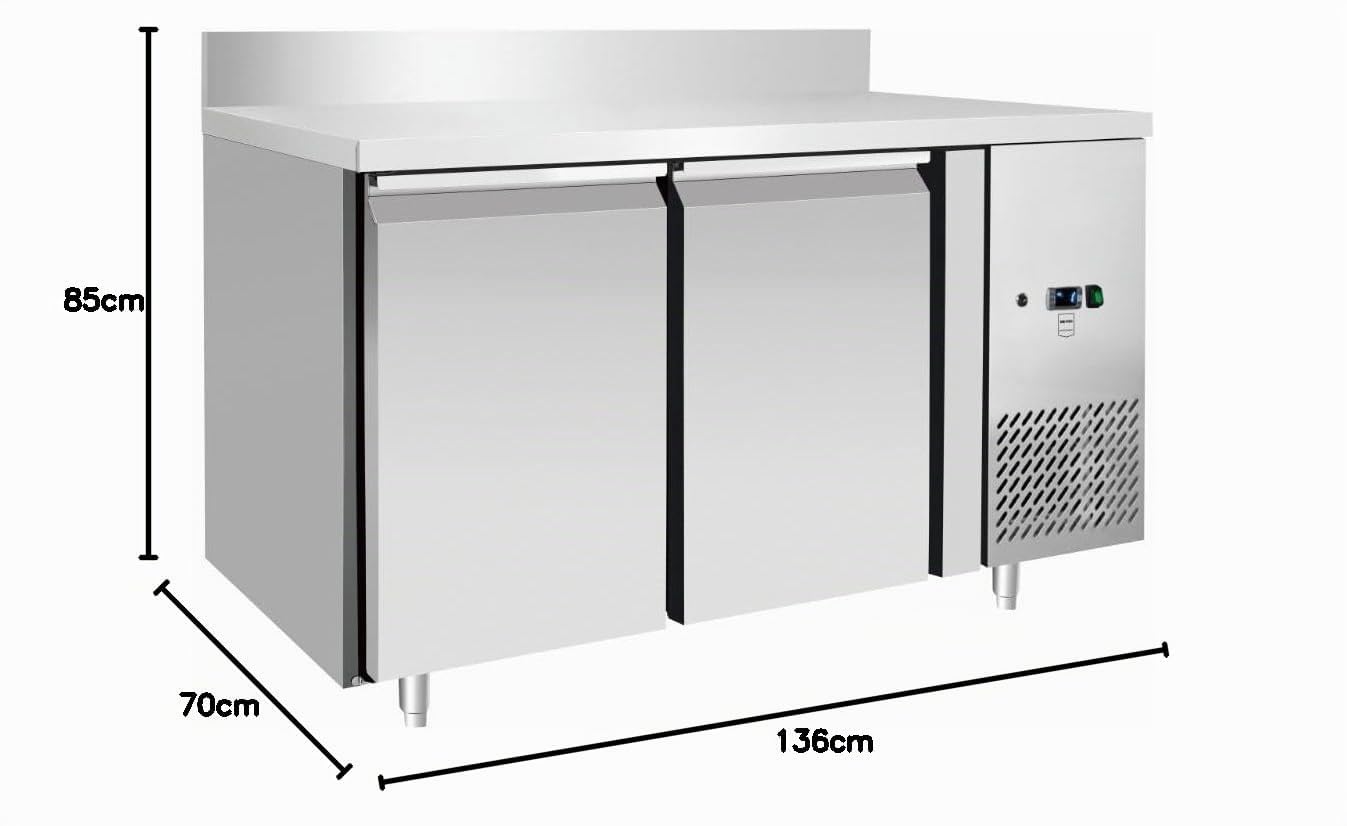 METRO Professional Mesa refrigerada GCC2100BS, 215 L, refrigeración por aire, 250 W, descongelación automática, con cerradura y cajones frigoríficos