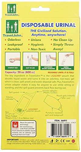 Traveljohn-Disposable Urinal (6 Pack) #TOP1