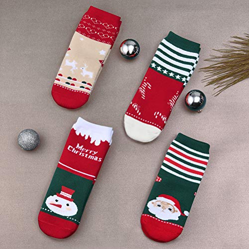Howjojo Boys Girls Christmas Socks Kids Warm Socks Winter Thermal Cotton Crew Socks 4 Pack 3T-4T/4T-5T #TOP3