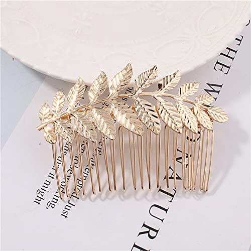 Salocy Hair Combs For Women Accessories,2 Pcs Gold Leaf Hair Combs Wedding Hair Comb For Women Bridesmaid Wedding Hair Accessories #TOP4