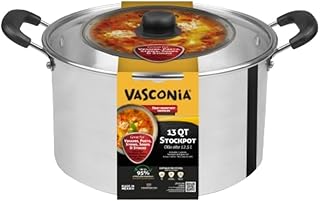 Vasconia 13-Quart Tamale Steamer Pot with Tray & Glass Lid (Aluminum) for all stoves, Large Stockpot to Steam & Boil, Anti-Rust & Easy to Clean, Makes Seafood, Pasta & Vegetables