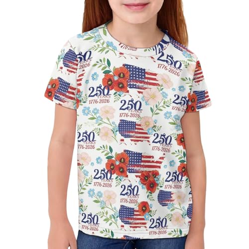 Image of Kids Graphic T-Shirt Boys Girls Novelty Tees Top Short Sleeve Shirts Summer Blouses 3-16