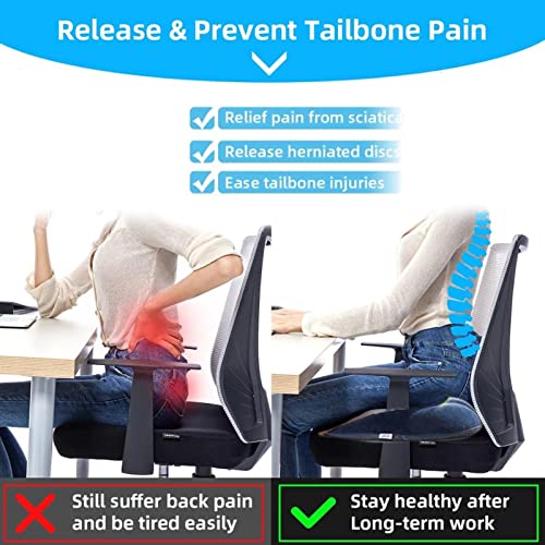 Donut Pillow Seat Cushion Orthopedic Design, Memory Foam Pillow, Hemorrhoid Treatment Tailbone Cushion For Prostate/Pregnancy/Bed Sores/Coccyx/Sciatica For Office Chair Car Or Travel 1Pc #TOP6