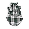 YAODHAOD Hond geruite shirt, huisdier mode geruite shirt huisdier hond kleding, kat geruite kleding shirt zacht en comfortabel (groen, XS)