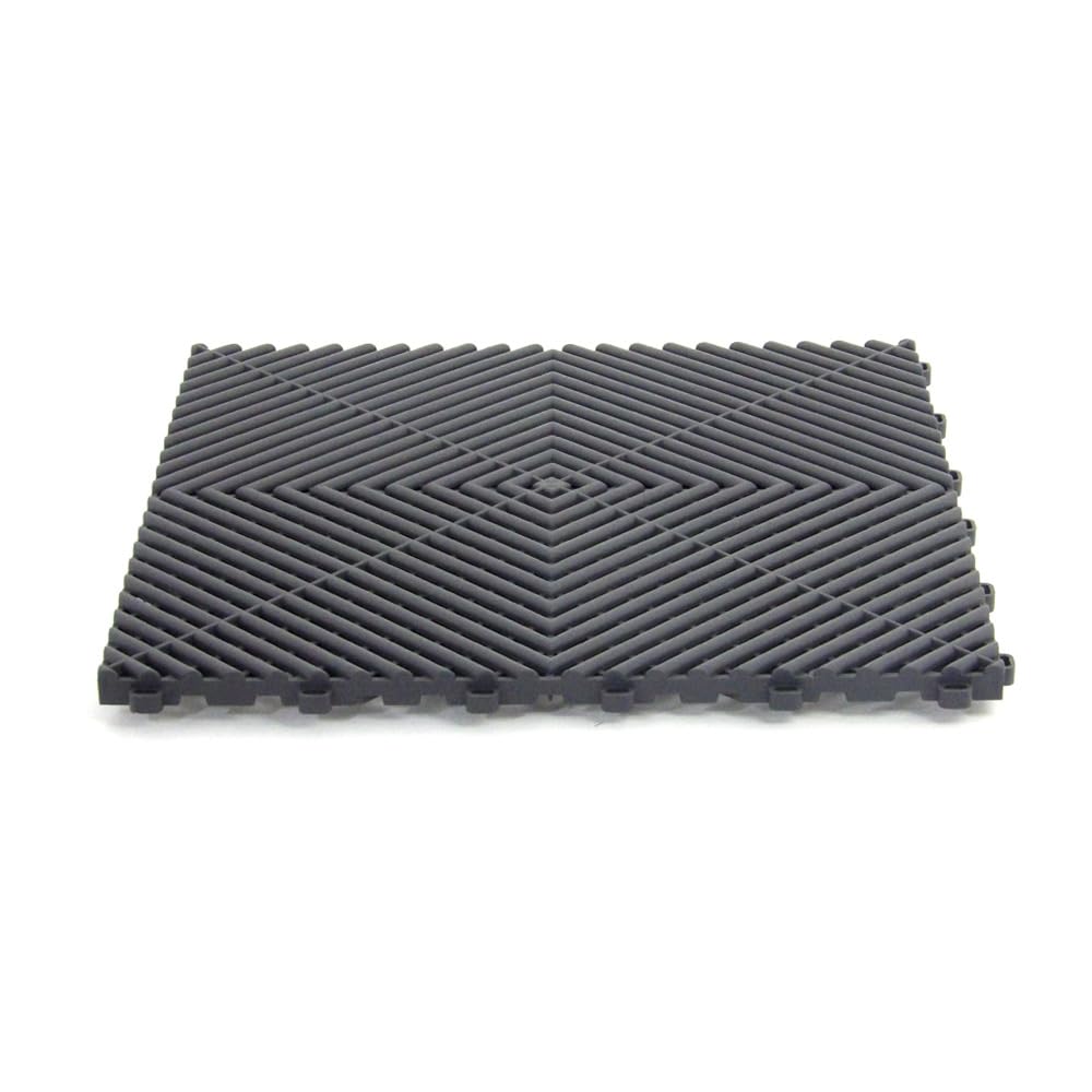 Lot de 25 dalles de sol clipsables - GRIS ANTHRACITE - (4m²) pour garage, cellier, atelier, abris de jardin. Effet Damier 40x40cm, ép.1,8cm, Marque CLIC & dalle, série CLASSIC, Intérieur-Extérieur.