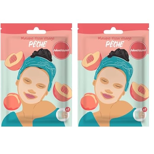 Masque Visage en tissus - Pêche - FRENCH TENDANCE (Lot de 2)