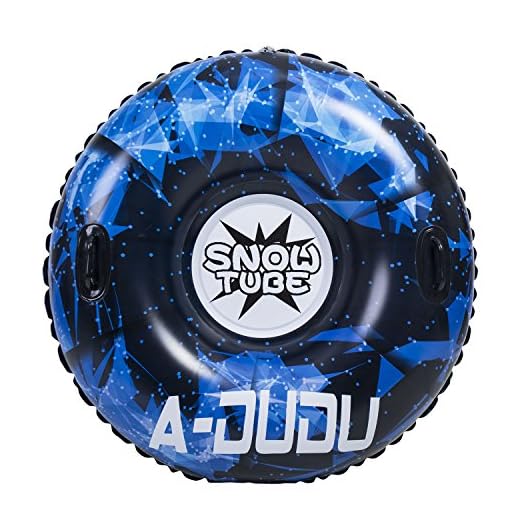 A-DUDU Snow Tube - Super Big 47 Inch Inflatable Snow Sled for Kids and Adults - Heavy Duty Inflatable Snow Tube Made by Thickening Material of 0.6mm