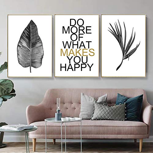 Peinture sur toile de qualite superieure au motif de feuilles monochromes decoration murale salon