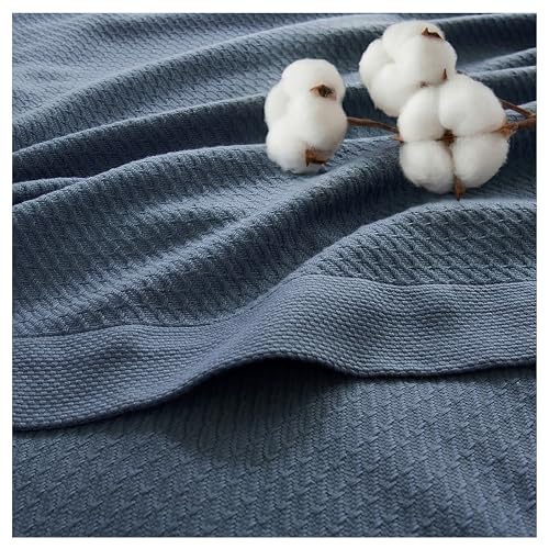Image of Madison Park 100% Egyptian Cotton King Size Bed Blanket for Summer Blue