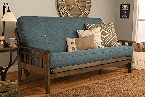 Futon Cover Only Linen Textile Fabric Collection Fits 6-8 Inch Futons Mattress Full Size (Aqua) #TOP2
