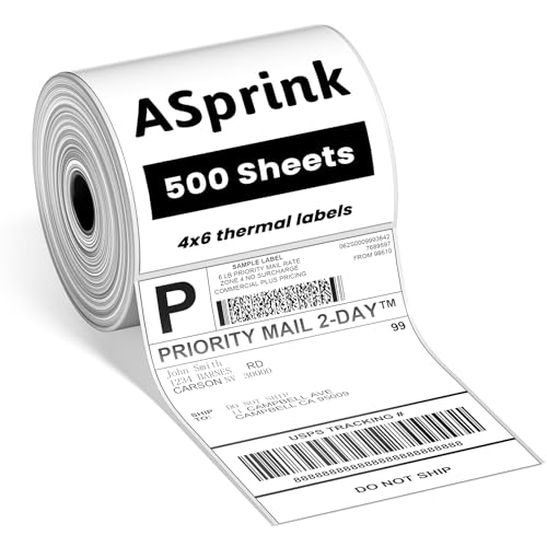 Étiquettes d'expédition ASprink 4''x 6'' pour imprimantes de bureau 241BT 245BT e-commerce