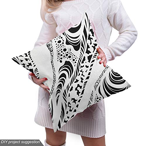 Image of Ambesonne Abstract Fabric by The Yard, Animal Skin Patterns Monochrome Zebra Panther Lion and Other Creatures, Decorative Fabric for Upholstery and Home Accents, 3 Yards, Black Ivory